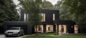Construction d&rsquo;une villa en bois brûlé dans les Ardennes