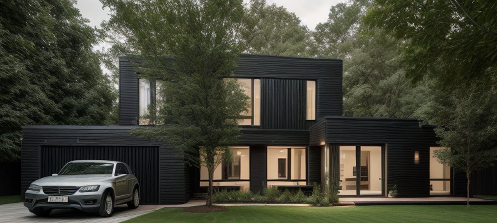 Construction d'une villa en bois brûlé dans les Ardennes