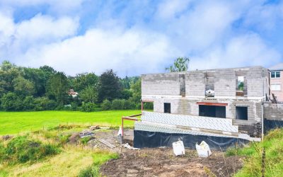 Avancement du chantier de villa zéro énergie à Blegny