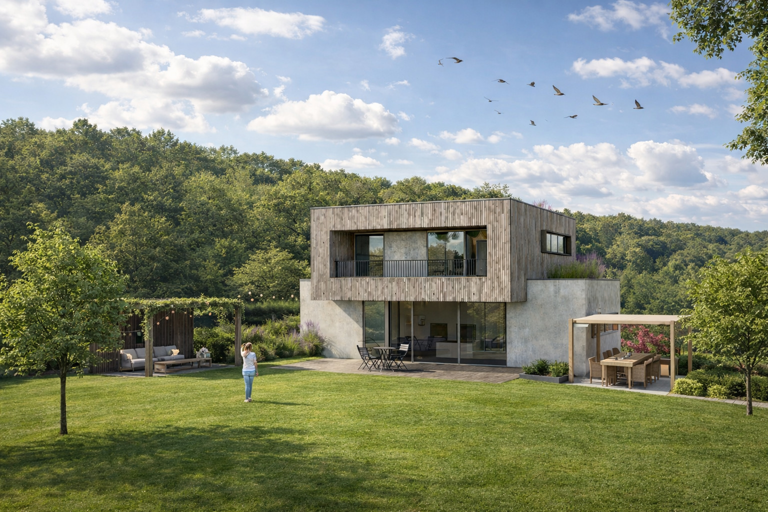 Maison zéro énergie en ossature bois à Flémalle