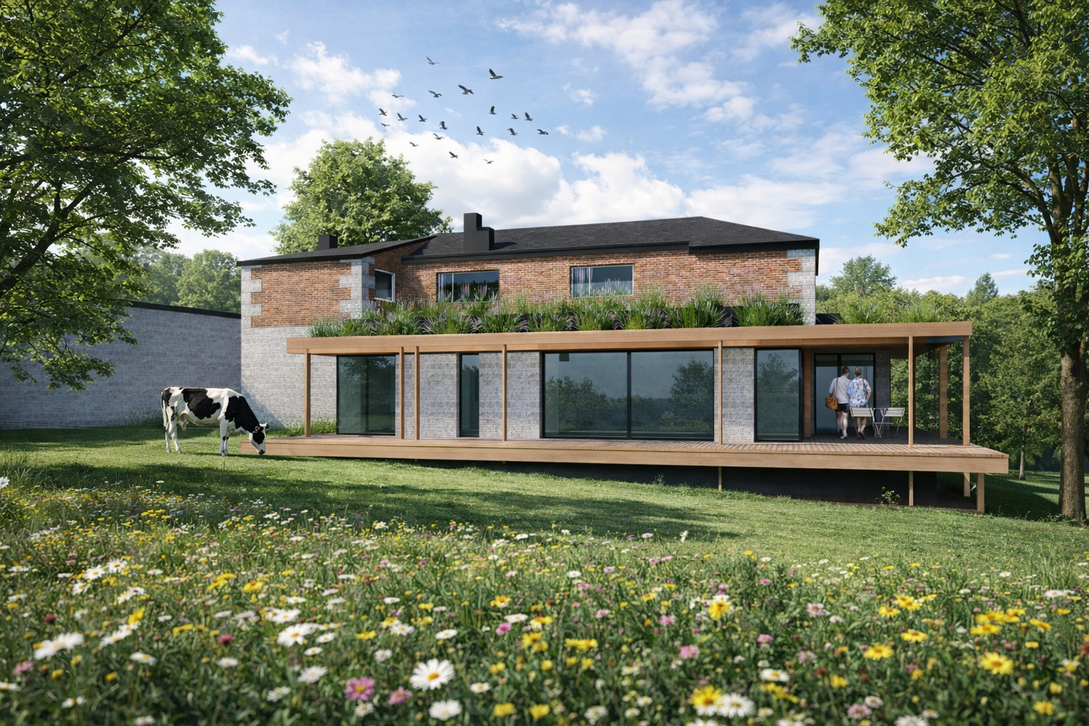 Maison zéro énergie en ossature bois à Flémalle